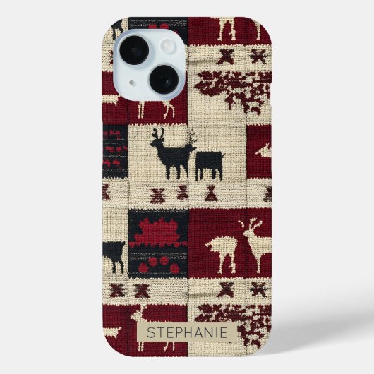 rustieke kruissteek-patchwork | volksvakantiemotie Case-Mate iPhone case (Achterkant)