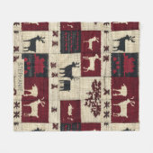 rustieke kruissteek-patchwork | volksvakantiemotie fleece deken (Voorkant (Horizontaal))