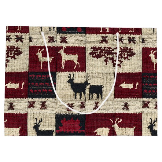 rustieke kruissteek-patchwork | volksvakantiemotie groot cadeauzakje (Achterkant)