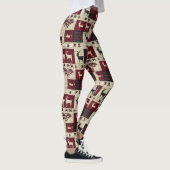 rustieke kruissteek-patchwork | volksvakantiemotie leggings (Rechts)