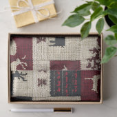 rustieke kruissteek-patchwork | volksvakantiemotie tissuepapier (Geschenk)