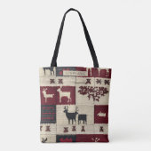 rustieke kruissteek-patchwork | volksvakantiemotie tote bag (Achterkant)