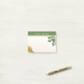 Rustieke kunst van gouden bloemen en bladeren post-it® notes (Op bureau)