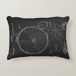 Rustieke Kussens Blauwdruk Penny Farthing Patent