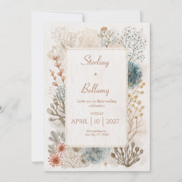 Rustieke Kust Folk Art Wedding Kaart