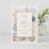 Rustieke Kust Folk Art Wedding Kaart (Staand voorkant)