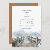 Rustieke Kust Houten Boardwalk Art Beach Bruiloft Kaart (Voorkant / Achterkant)