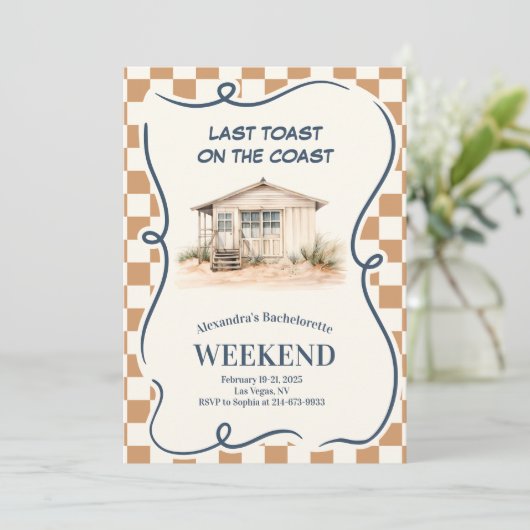 Rustieke Kust Retreat Bachelorette Kaart (Staand voorkant)