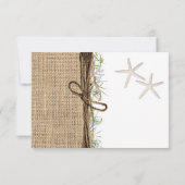 Rustieke Kust Strand Zeester Jute Bruiloft RSVP Kaart (Achterkant)