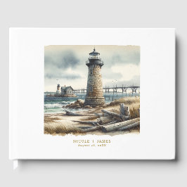 Rustieke Kust Vuurtoren Zeezijde Strand Bruiloft Gastenboek