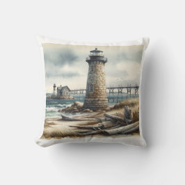 Rustieke Kust Vuurtoren Zeezijde Strand Kussen
