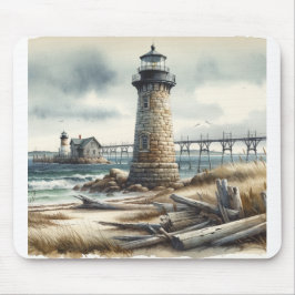 Rustieke Kust Vuurtoren Zeezijde Strand Muismat