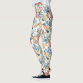 Rustieke Kust - Zeeschelpen, Zeesterren, Rif (10) Leggings (Links)