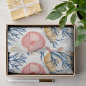 Rustieke Kust - Zeeschelpen, Zeesterren, Rif (10) Tissuepapier (Geschenk)