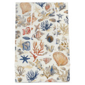 Rustieke Kust - Zeeschelpen, Zeesterren, Rif (12) Medium Cadeauzakje (Achterkant)