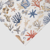 Rustieke Kust - Zeeschelpen, Zeesterren, Rif (12) Tissuepapier (Detail)