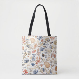 Rustieke Kust - Zeeschelpen, Zeesterren, Rif (12) Tote Bag