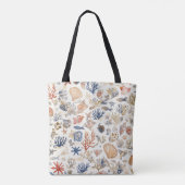 Rustieke Kust - Zeeschelpen, Zeesterren, Rif (12) Tote Bag (Achterkant)