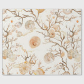 Rustieke Kust - Zeeschelpen, Zeesterren, Rif (14) Cadeaupapier (Vlak)