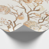 Rustieke Kust - Zeeschelpen, Zeesterren, Rif (14) Cadeaupapier (Hoek)