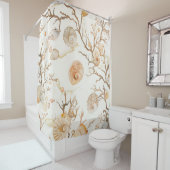 Rustieke Kust - Zeeschelpen, Zeesterren, Rif (14) Douchegordijn (In situ)