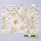 Rustieke Kust - Zeeschelpen, Zeesterren, Rif (14) Tissuepapier (Craft)