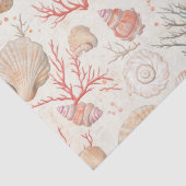 Rustieke Kust - Zeeschelpen, Zeesterren, Rif (16) Tissuepapier (Detail)