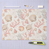 Rustieke Kust - Zeeschelpen, Zeesterren, Rif (16) Tissuepapier (Craft)