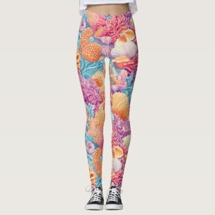 Rustieke Kust - Zeeschelpen, Zeesterren, Rif (20) Leggings