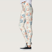 Rustieke Kust - Zeeschelpen, Zeesterren, Rif (23) Leggings (Links)
