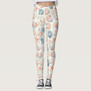 Rustieke Kust - Zeeschelpen, Zeesterren, Rif (23) Leggings