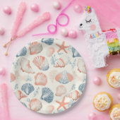 Rustieke Kust - Zeeschelpen, Zeesterren, Rif (23) Papieren Bordje (Feest)