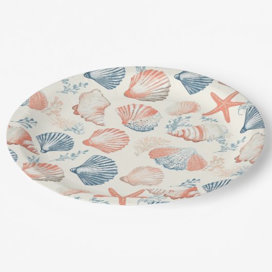 Rustieke Kust - Zeeschelpen, Zeesterren, Rif (23) Papieren Bordje (Gekanteld)