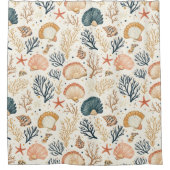 Rustieke Kust - Zeeschelpen, Zeesterren, Rif (24) Douchegordijn (Voorkant)