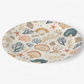 Rustieke Kust - Zeeschelpen, Zeesterren, Rif (24) Papieren Bordje (Gekanteld)