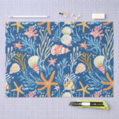 Rustieke Kust - Zeeschelpen, Zeesterren, Rif (26) Tissuepapier (Craft)