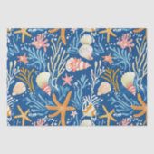 Rustieke Kust - Zeeschelpen, Zeesterren, Rif (26) Tissuepapier (Voorkant)