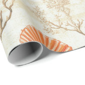 Rustieke Kust - Zeeschelpen, Zeesterren, Rif (2) Cadeaupapier (Rol Hoek)