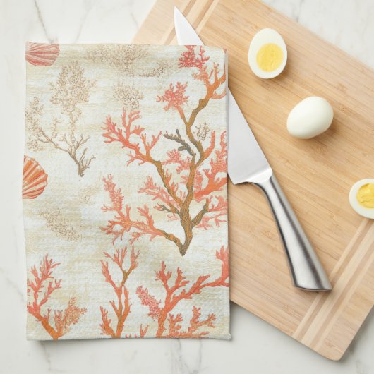 Rustieke Kust - Zeeschelpen, Zeesterren, Rif (2) Theedoek (Quarter Fold)