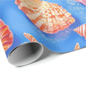 Rustieke Kust - Zeeschelpen, Zeesterren, Rif (30) Cadeaupapier (Rol Hoek)