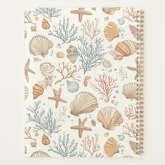 Rustieke Kust - Zeeschelpen, Zeesterren, Rif (32) Planner (Achterkant)