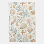 Rustieke Kust - Zeeschelpen, Zeesterren, Rif (32) Theedoek (Verticaal)