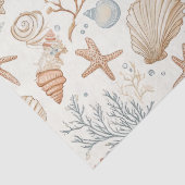 Rustieke Kust - Zeeschelpen, Zeesterren, Rif (32) Tissuepapier (Detail)