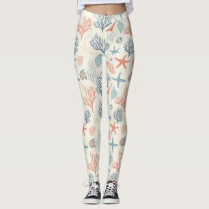 Rustieke Kust - Zeeschelpen, Zeesterren, Rif (35) Leggings