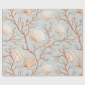 Rustieke Kust - Zeeschelpen, Zeesterren, Rif (36) Cadeaupapier (Vlak)