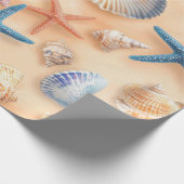 Rustieke Kust - Zeeschelpen, Zeesterren, Rif (6) Cadeaupapier (Hoek)