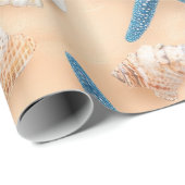 Rustieke Kust - Zeeschelpen, Zeesterren, Rif (6) Cadeaupapier (Rol Hoek)