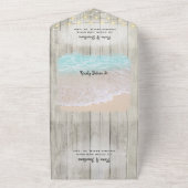 Rustieke Kustbestemming Strand Bruiloft All In One Uitnodiging (Buitenkant)