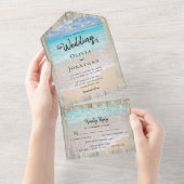 Rustieke Kustbestemming Strand Bruiloft All In One Uitnodiging (Afscheurbaar)