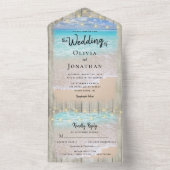 Rustieke Kustbestemming Strand Bruiloft All In One Uitnodiging (Binnen)